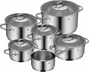 WMF Aparto 6-teiliges Kochtopf Set mit Glasdeckel f&uuml;r alle Herdarten einschlie&szlig;lich Induktion