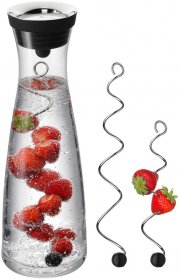 WMF Basic Wasserkaraffe Set 3-teilig, Karaffe mit 2 Fruchtspie&szlig;e