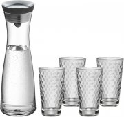 WMF Basic Wasserkaraffe-Set 5-teilig mit 1 Liter Karaffe und 4 Wassergl&auml;ser je 275ml