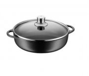 WMF Bauernpfanne &Oslash; 28 cm mit Glasdeckel Gusseisen emailliert induktionsgeeignet , f&uuml;r 68,50 Euro