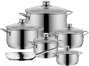 WMF Diadem Plus 6-teiliges Kochtopf Set mit Glasdeckel Cromargan Edelstahl poliert