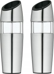 WMF Edelstahl Salz und Pfeffer Elektrom&uuml;hlenset mit Keramikmahlwerk