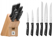 WMF Messerblock mit Messerset 7-teilig mit 6 Messer geschmiedet und 1 Block aus Bambus