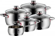 WMF Quality One Topfset Induktion 5-teilig, Kochtopf Set mit Glasdeckel, f&uuml;r alle Herdarten geeignet