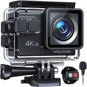 WOLFANG 4K Ultra HD 20MP WIFI Action Cam mit Fernbedienung, 2 Akkus und Zubeh&ouml;r Kit