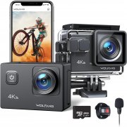 WOLFANG GA100 4K 20MP WiFi Action Cam inkl. 2 x 1050 mAh Akkus und Zubeh&ouml;r Kit