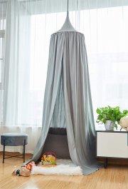 WOLTU Betthimmel, H&ouml;he 240 cm Grau