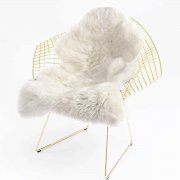 WOLTU Faux Lammfell Teppich, 60 x 90 cm, Wei&szlig;