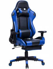 WOLTU Racing Gaming Stuhl mit Kopf- und Fu&szlig;st&uuml;tze inkl. Lendenkissen 