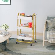 WOLTU Rollwagen Golden+Wei&szlig;