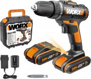 WORX WX101.1 20V Leistungsstarker Akkuschrauber mit 2 Li-Ion Akkus, Ladeger&auml;t und Koffer
