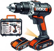 WORX WX372 Akku Schlagbohrschrauber Set mit 2 Li-Ion Akkus, Schnell-Ladeger&auml;t, Doppelbit & Koffer