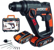 WORX WX390.1 Akku Bohrhammer SDS-plus inkl. 2 Li-Ion Akkus, Ladeger&auml;t & Koffer