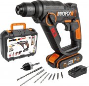 WORX WX390 SDS-plus 20V Akku Bohrhammer mit 2,0Ah Li-Ion Akku, Ladeger&auml;t und Koffer 