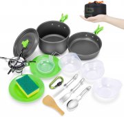 &lrm;WOSTOO 16-teiliges Outdoor und Camping Kochgeschirr Set