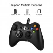 XBOX 360 Controller Gamepad f&uuml;r alle Windows Systeme und XBOX 360 mit Kabel (schwarz) 