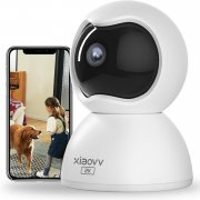 XIAOVV 4MP WiFi Indoor &Uuml;berwachungskamera mit Nachtsicht, Bewegungserkennung, Zwei-Wege-Audio