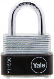 Yale Y115 Vorh&auml;ngeschloss 31 mm inkl. 3 Schl&uuml;ssel