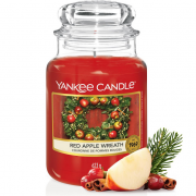 Yankee Candle Red Apple Wreath Duftkerze im Glas (gro&szlig;) mit langer Brenndauer bis zu 150 Stunden