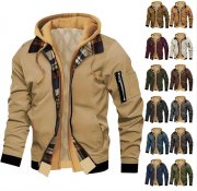 YAOJIWANG Herren Winter Fleecejacke