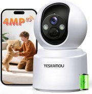 YESKAMOU Y660 2,5K 4MP Indoor Akku &Uuml;berwachungskamera mit Farb-Nachtsicht, Bewegungserkennung