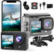 Yolansin 4K 30fps 20 MP WLAN Action Cam inkl. 2 Akkus und Fernbedienung