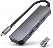 Youmics 4 in 1 USB C Hub mit USB Adapter