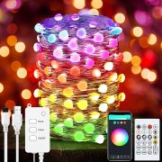 YUNLIGHTS 10 Meter Smart LED Wifi RGB Lichterkette mit Fernbedienung und Alexa Google Steuerung