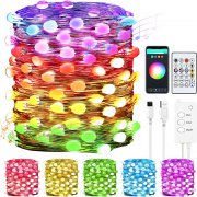 YUNLIGHTS 10 Meter Smart LED Wifi RGB Lichterkette mit Musik Modus und App, Alexa, Google Steuerung