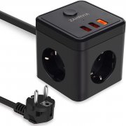 ZAHRVIA 6-in-1 W&uuml;rfel Steckdosenleiste mit USB Ladeanschl&uuml;sse
