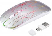 Zienstar kabellose wiederaufladbare LED Maus mit USB und USB C 2 in 1 Empf&auml;nger