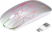 Zienstar Wiederaufladbare Kabellose LED Maus mit USB und USB C 2 in 1 Empf&auml;nger