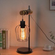 ZMH Vintage Tischlampe aus Holz im Industrial Design f&uuml;r unter 20&euro;