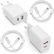 ZNBTCY 2er Pack USB A+C Schnellladeger&auml;te + 2er Pack Lightning Schnellladekabel Apple MFi Certified