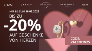 Zum Valentinstag 10%, 15% oder 20% Rabatt auf ausgesuchte Uhren und Schmuckst&uuml;cke bei Christ