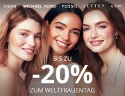 Zum Weltfrauentag 10% oder 20% Rabatt auf &uuml;ber 8.000 ausgesuchte Uhren und Schmuckst&uuml;cke bei Christ