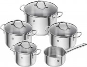 Zwilling 71030-000-0 Flow Topfset, 5-teilig, Glasdeckel, induktionsgeeignet, sp&uuml;lmaschinengeeignet