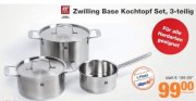 Zwilling Base 66380 Kochtopfset 3-teillig mit 2 Deckeln heute f&uuml;r 94 &euro;