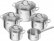 ZWILLING Flow 5-teiliges Edelstahl Kochtopf-Set f&uuml;r alle Herdarten