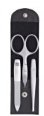 Zwilling Manicure-/Nagel-Etui, Leder 3-teilig, Nagelfeile, Pinzette, Schere Reiseset!