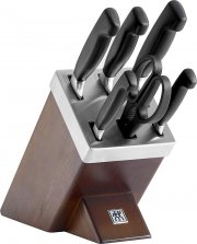 ZWILLING Selbstsch&auml;rfender Messerblock, 7 teilig, dunkelbraun (Esche), Vier Sterne f&uuml;r 141,99&euro;