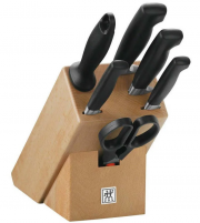 ZWILLING Vier Sterne Messerblock 7 teilig inkl. Schere und Wetzstahl