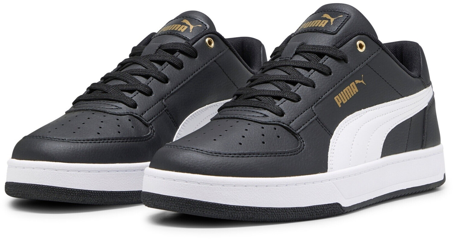 Puma Caven 2.0 Sneakers Damen & Herren, Schwarz-Weiß-Gold, Größe 40,5 EU